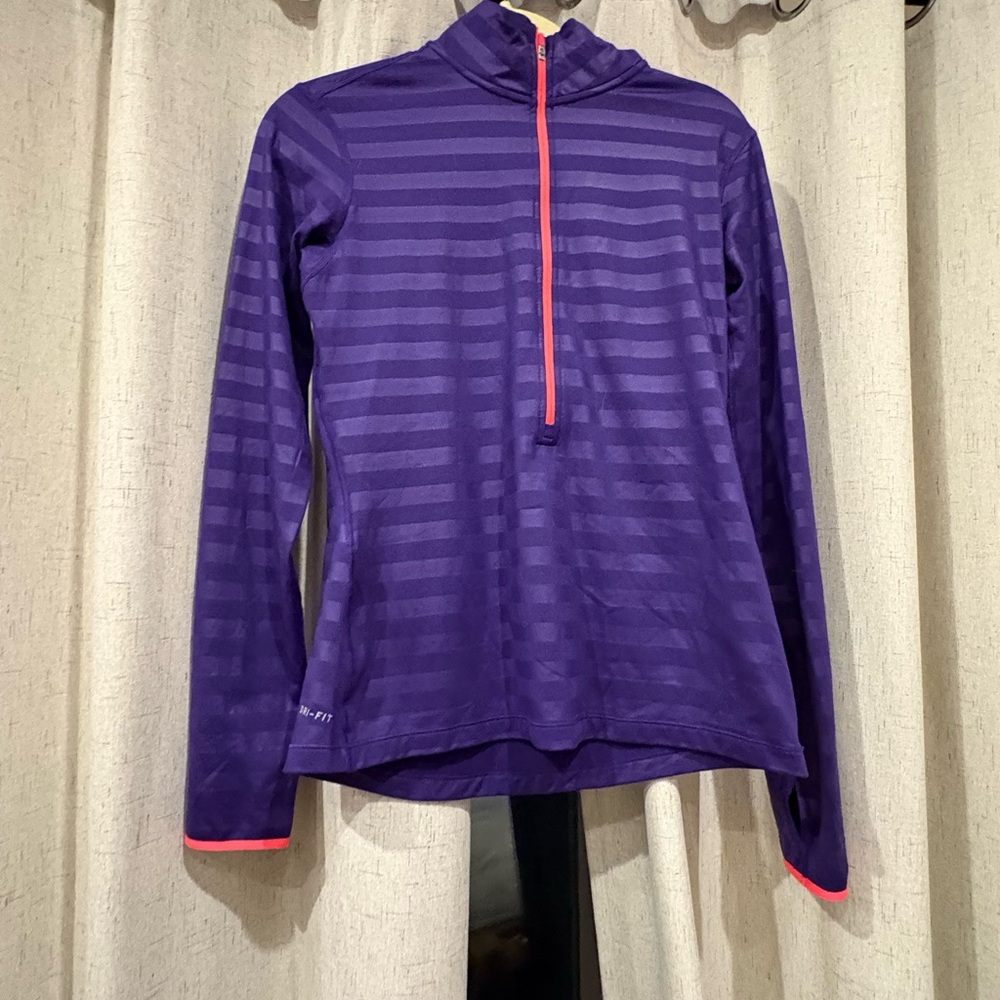 Nike Purple Striped Dri-FIT Top